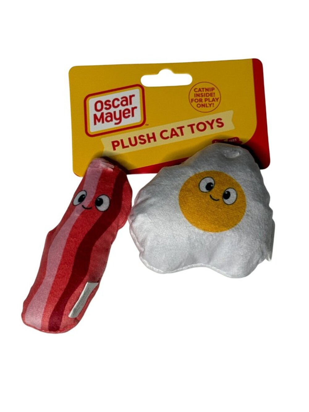 Oscar Mayer Bacon Egg Cat Toys Plush Catnip Funny Food Pet Toy Set